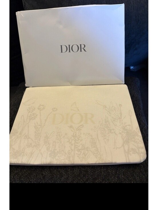Dior Handbags - Dior White Zipper Cosmetic Makeup Bag Pouch